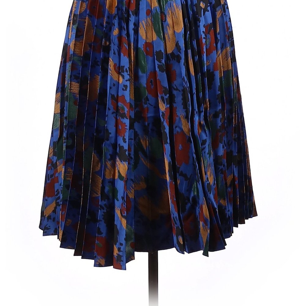 Floral Print Pleated Sunray Skirt
